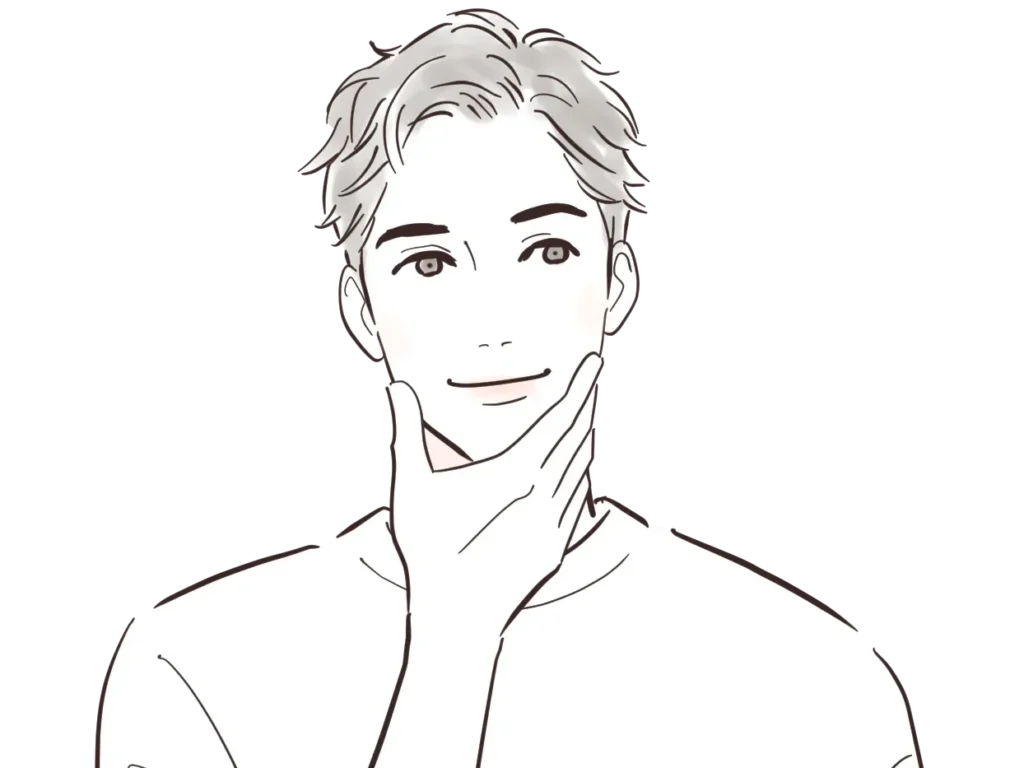 悩みを解決した男性のイラスト