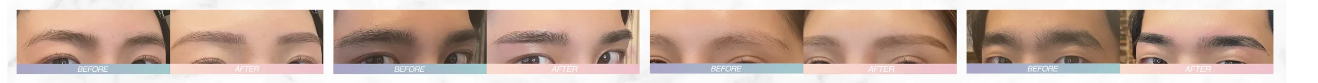 アイブロウの施術前、施術後の写真